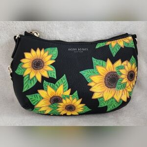 SOLD-Henri Bendel Black Bag with Sunflower Design